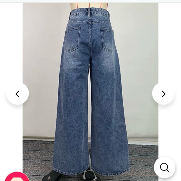 Wide Leg Denim Jeans - Picture 2 of 12